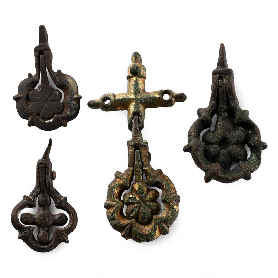 Medieval Knight's Bronze Heraldic Horse Harness Pendant Group