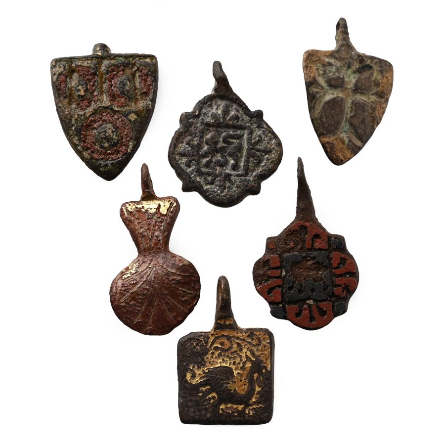 Medieval Knight's Bronze Heraldic Horse Harness Pendant Group