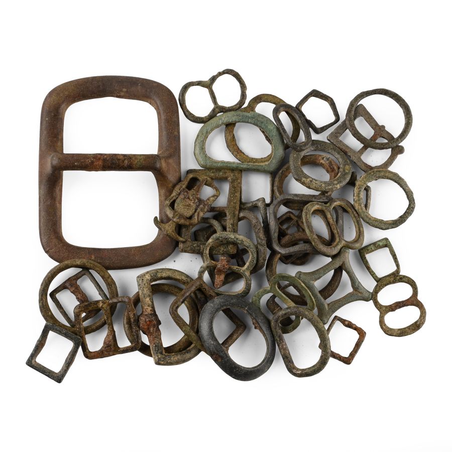 Medieval and Later Bronze Buckle and Harness Ring Collection