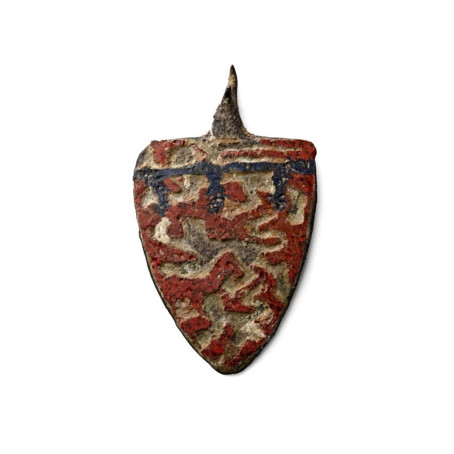 Medieval Knight's Enamelled 'Son of King Edward I' Bronze Heraldic Horse Harness Pendant