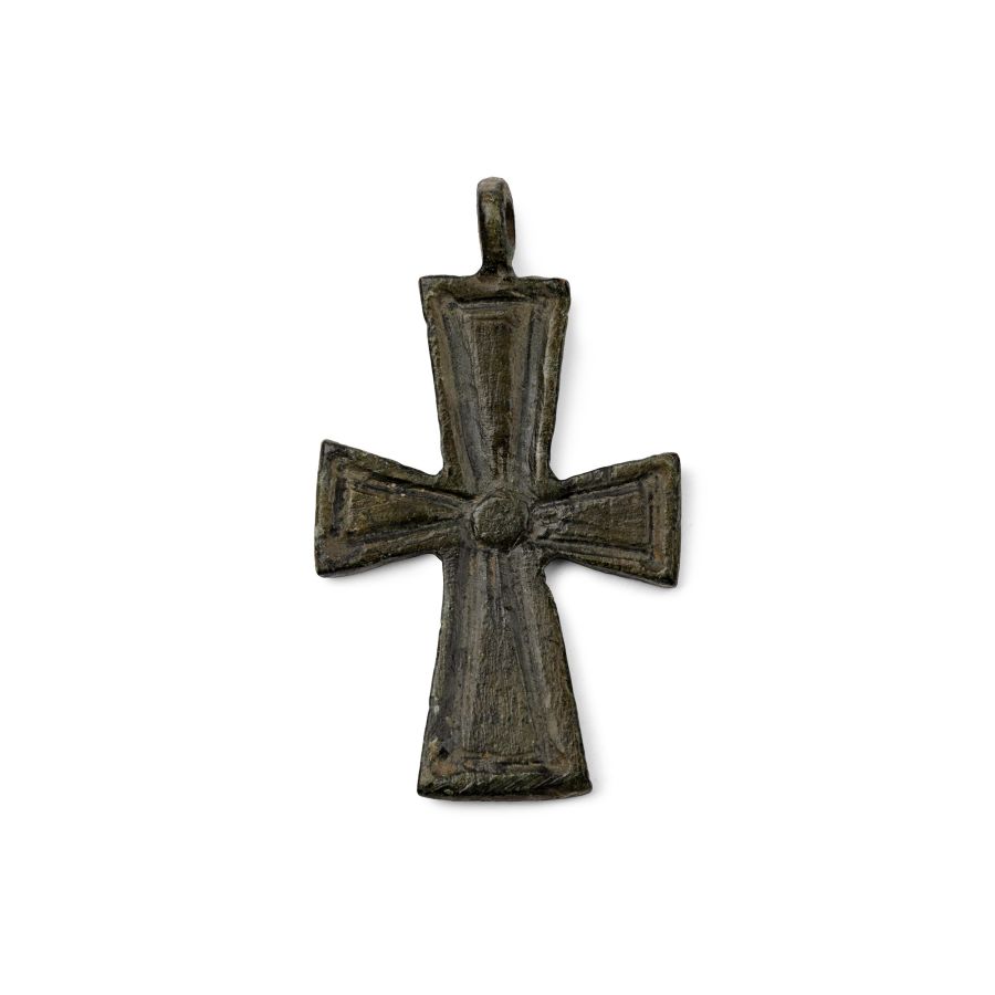 Byzantine Bronze Cross Pendant
