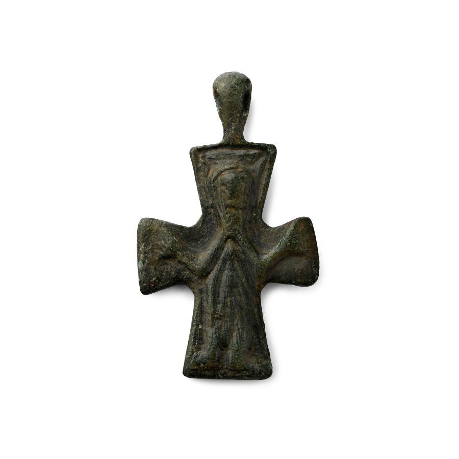 Byzantine Bronze Cross Pendant