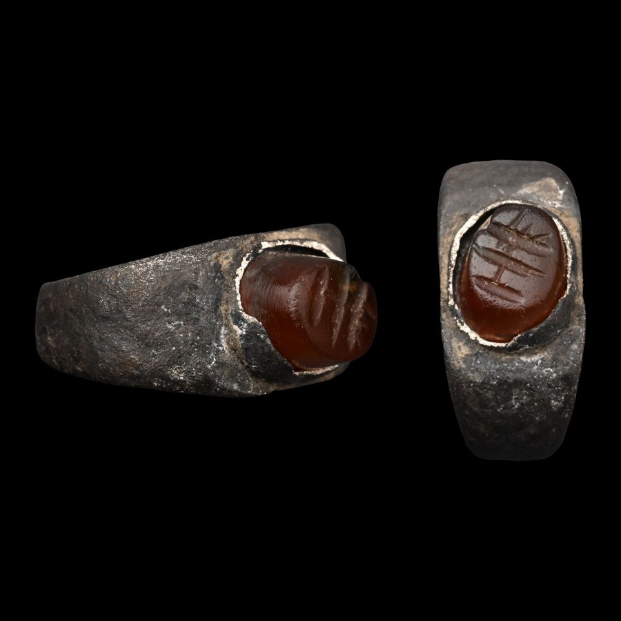 Roman Silver Ring with Carnelian Gemstone