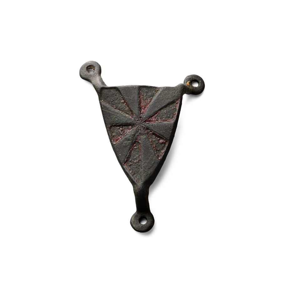 Medieval Knight's Bronze 'Bassingbourn Family' Heraldic Casket Mount