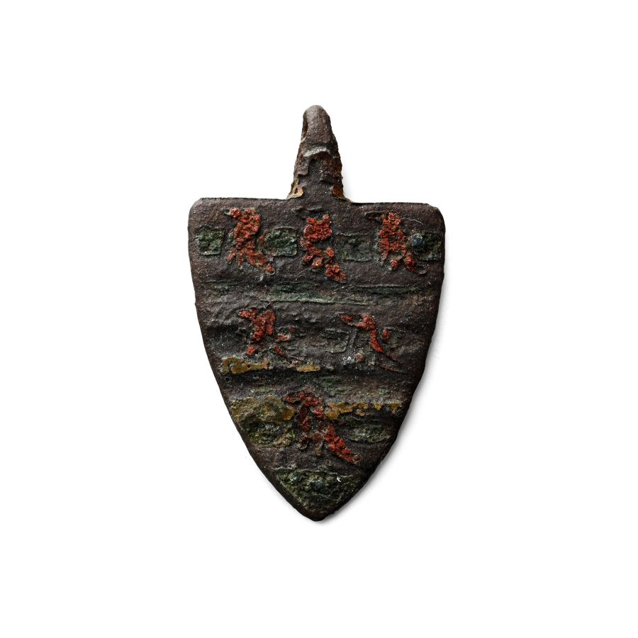 Medieval Knight's Bronze 'Pembroke Earls of Valence' Heraldic Horse Harness Pendant