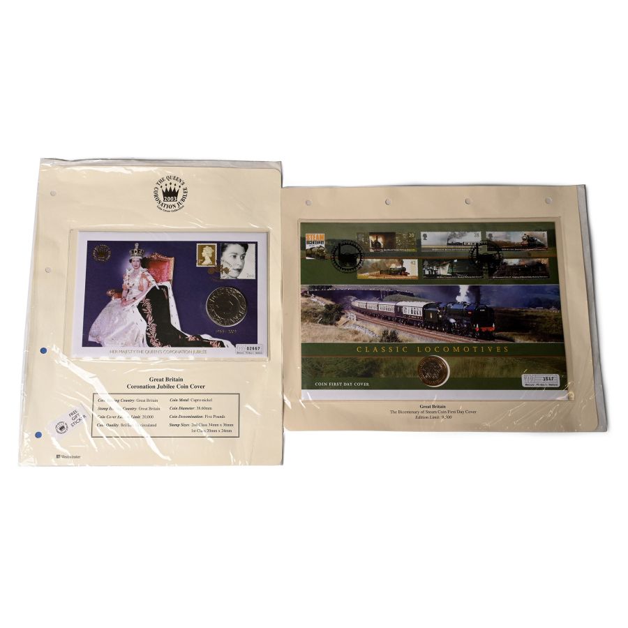 Great Britain. Windsor, Group of Two [2] Elizabeth II Coin and Stamp First Day Covers.