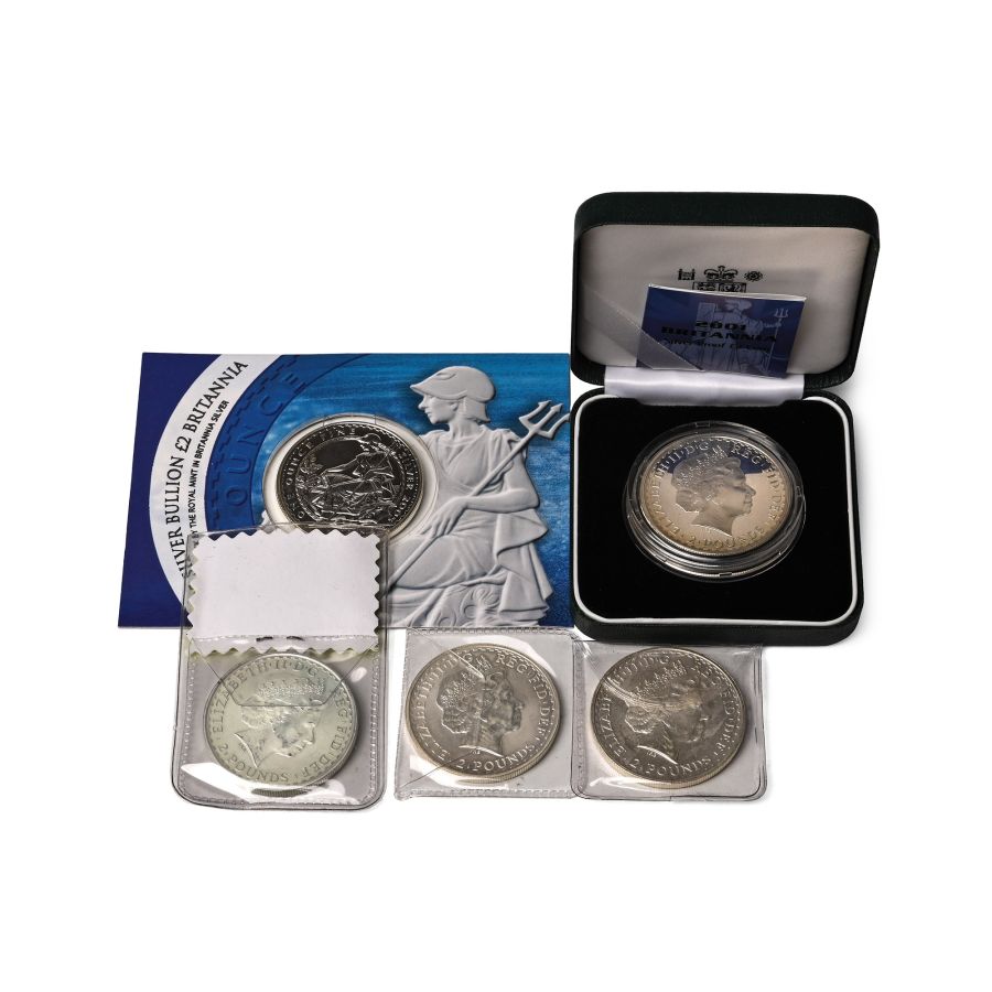 Great Britain. Windsor, Elizabeth II Silver Britannia Coin Group.