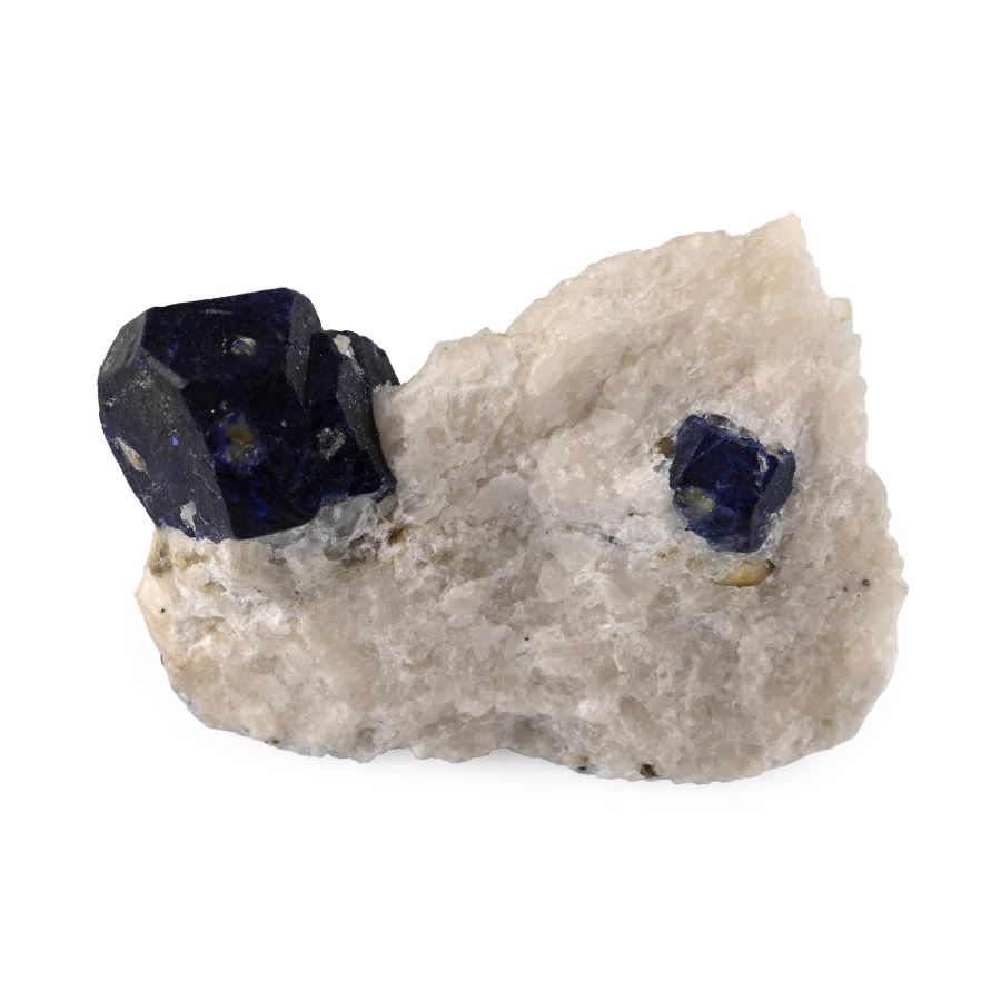 Lazurite Crystals in Marble Mineral Display Specimen