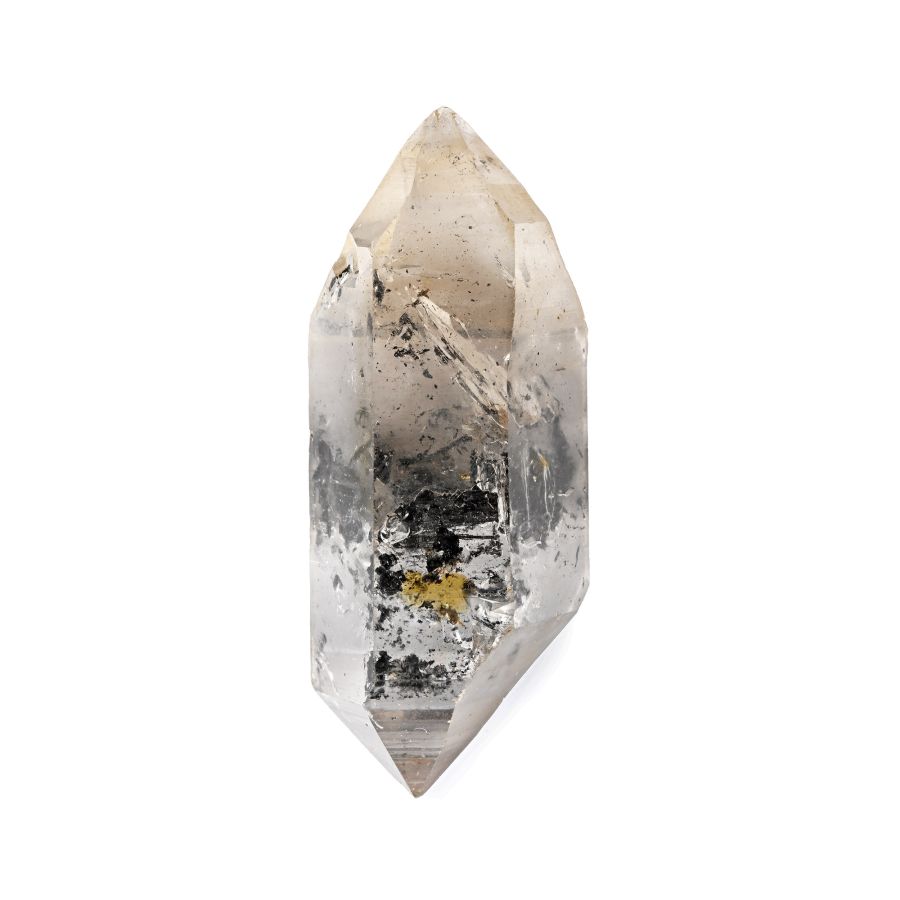 Quartz Crystal with Graphite with Moving Bubble Mineral Display Specimen