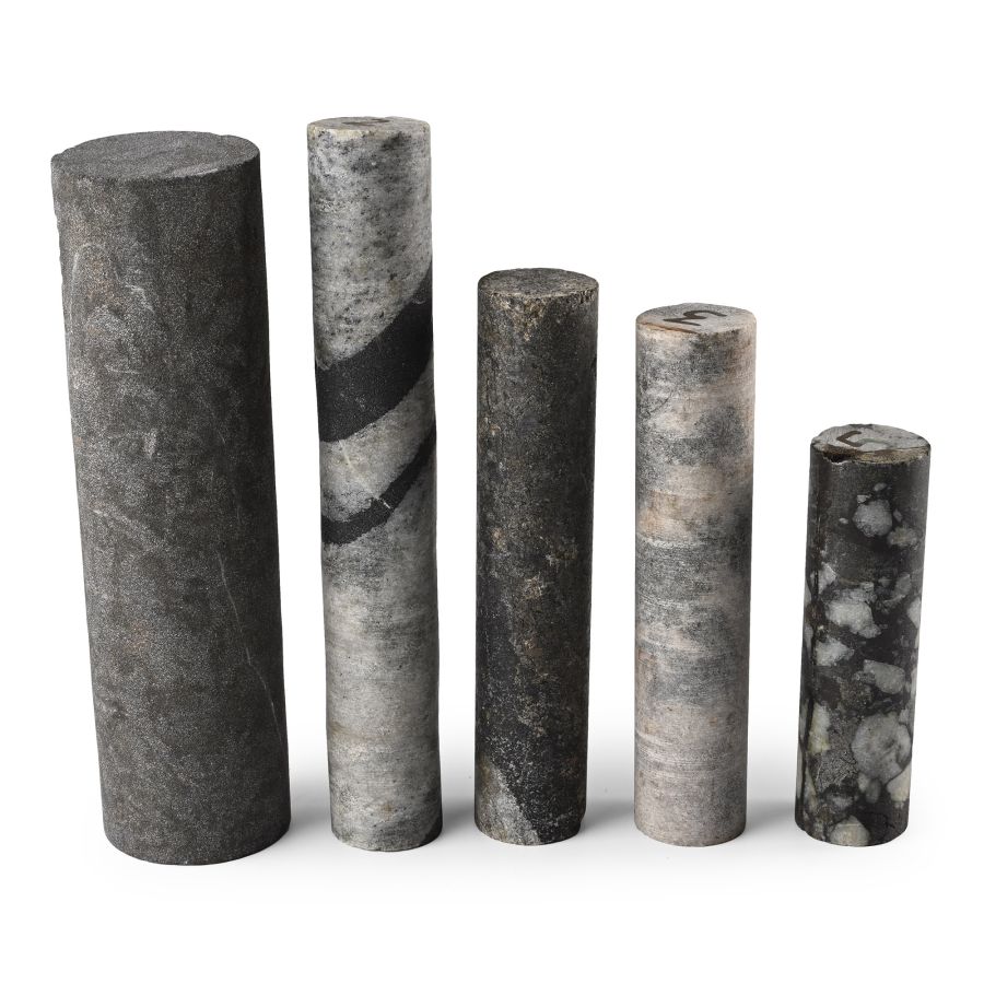 Granite Core Sample Mineral Display Specimen Group