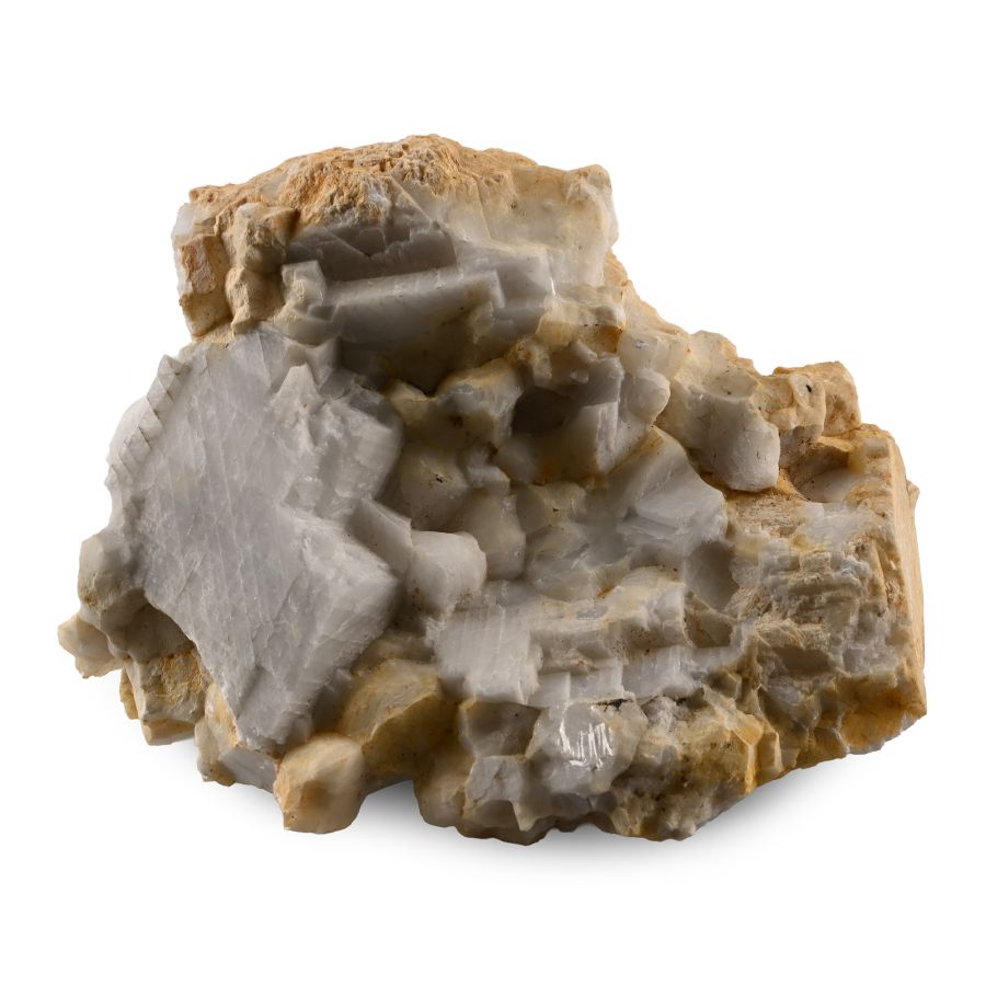 White Calcite Crystal Mineral Display Specimen