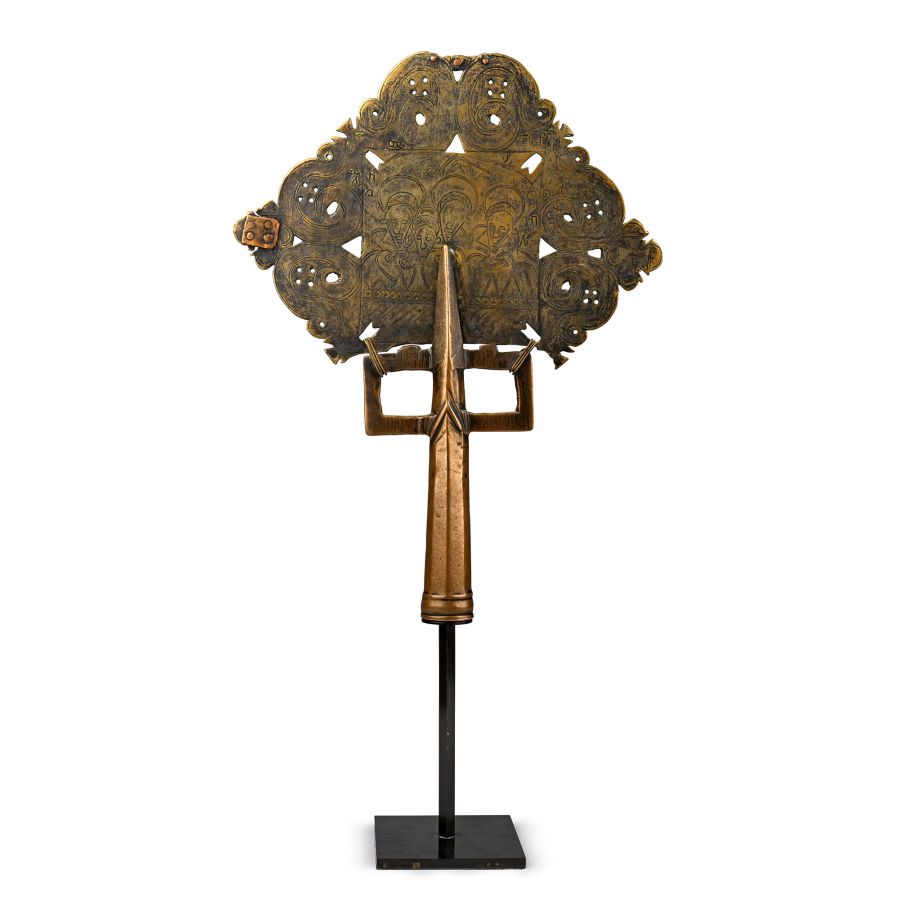 Medieval Brass Cross with The Trinity and Archangels