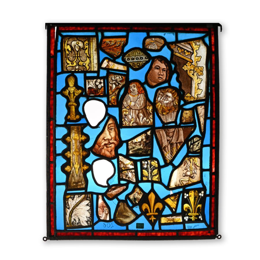 Medieval Stained Glass 'Panneau D'Antiquaire' Panel
