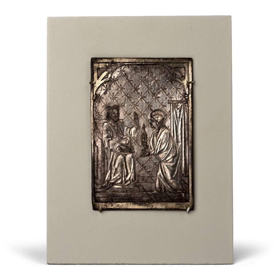 Medieval Silver-Gilt Plaque with The Presentation of a New Ciborium