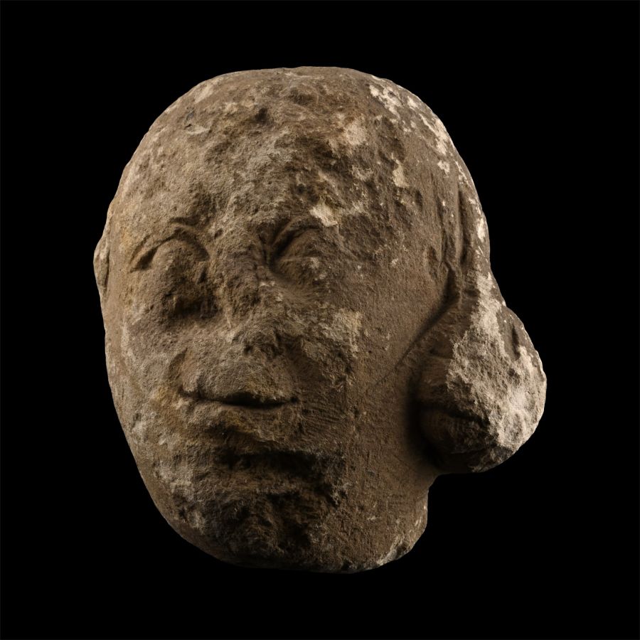 Medieval Limestone Head of a Woman wearing a Wimple
