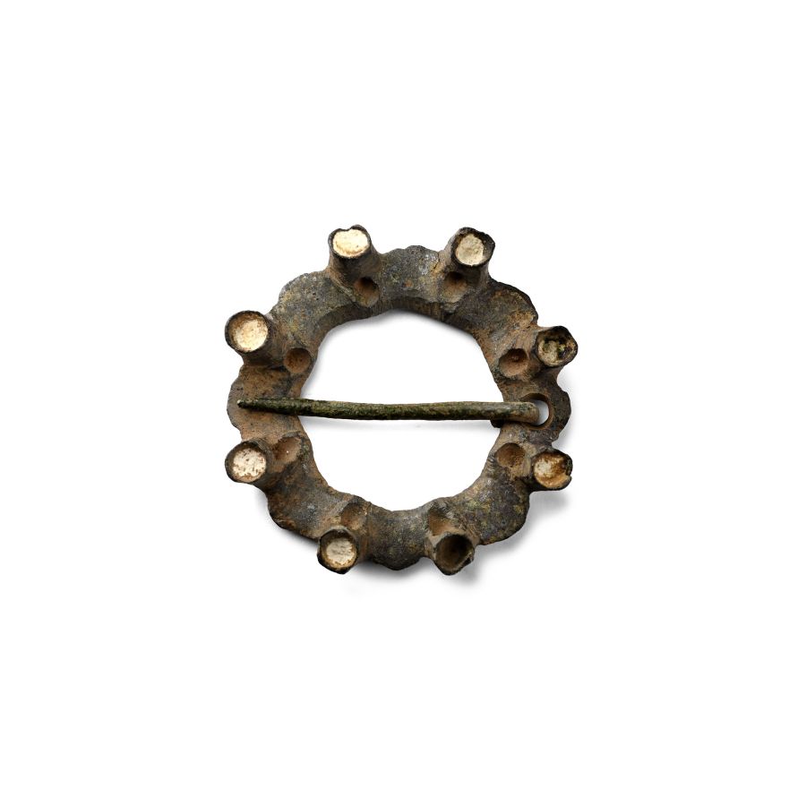 Medieval Bronze Turret Ring Brooch
