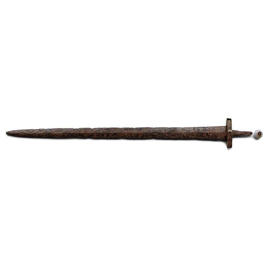 Late Roman Iron Sword with Decorated Guard