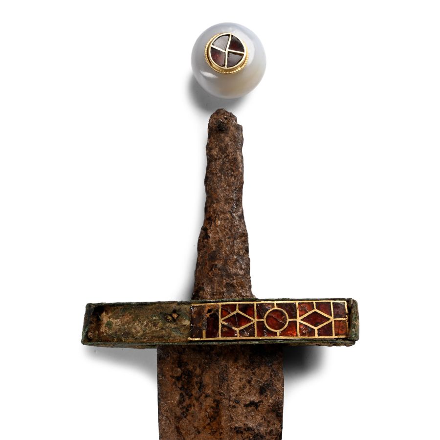 Late Roman Iron Sword with Decorated Guard