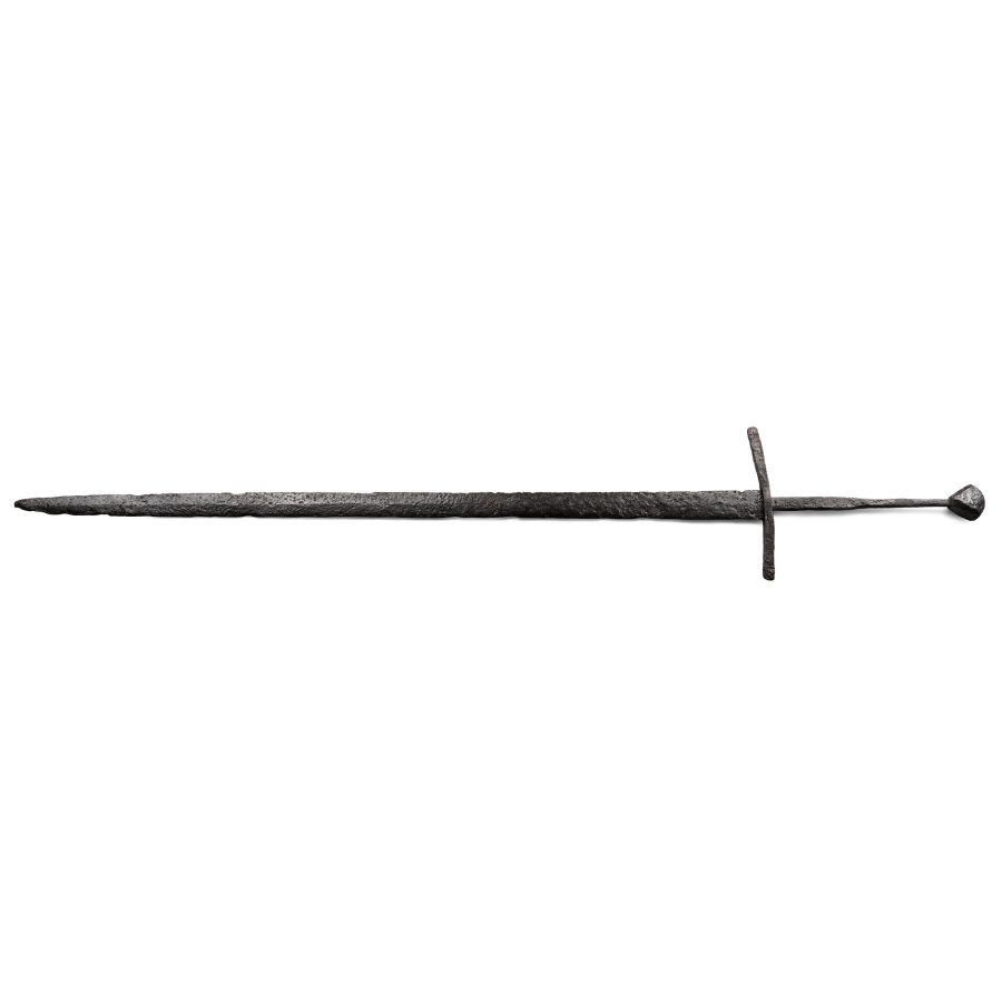 Massive Medieval Iron Two-Handed Knight's Sword with Crosses on Guard