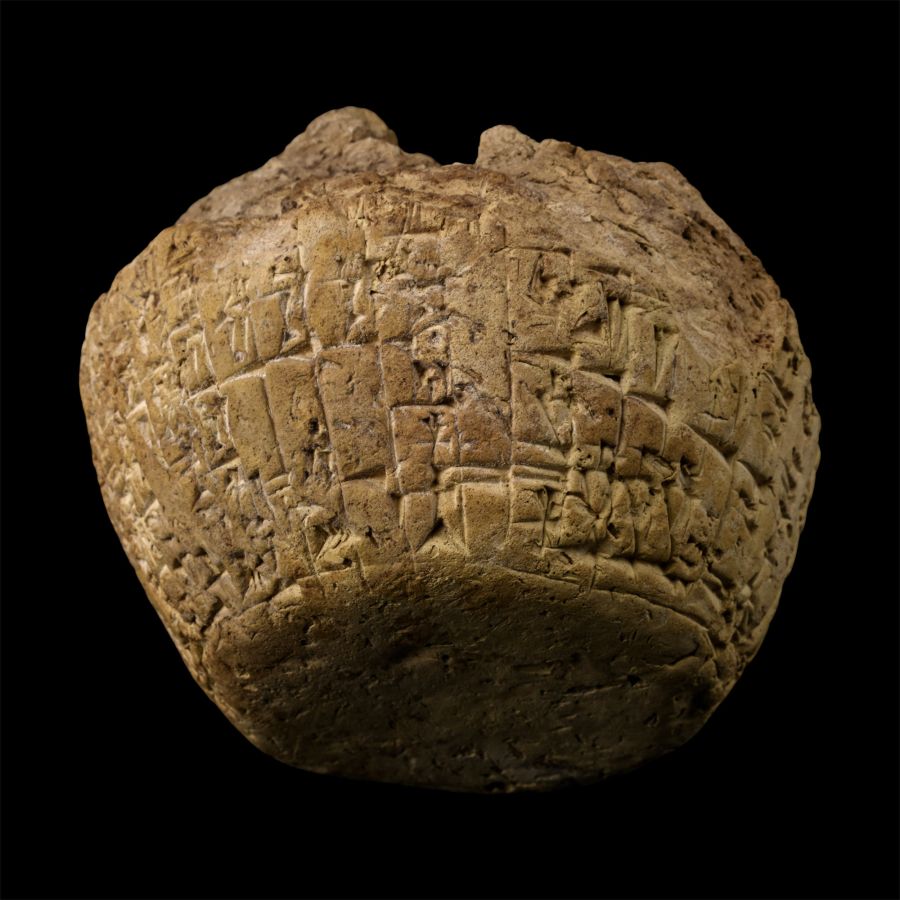 Old Babylonian Cuneiform Barrel Fragment with Royal Text