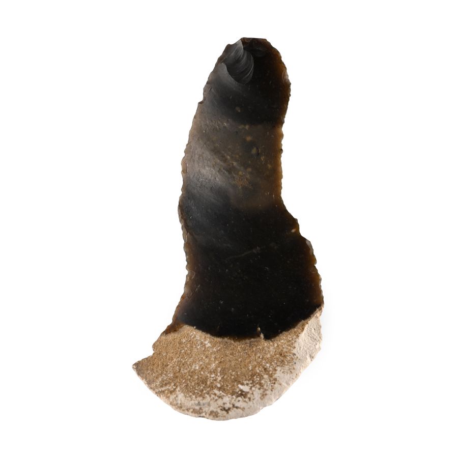 Stone Age Flint Long Hollow Core Scraper