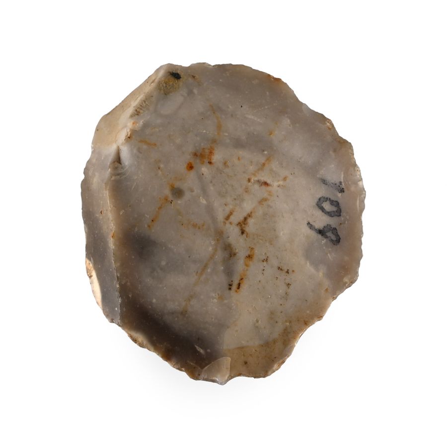 Stone Age Round Flint Steep-Sided Scraper