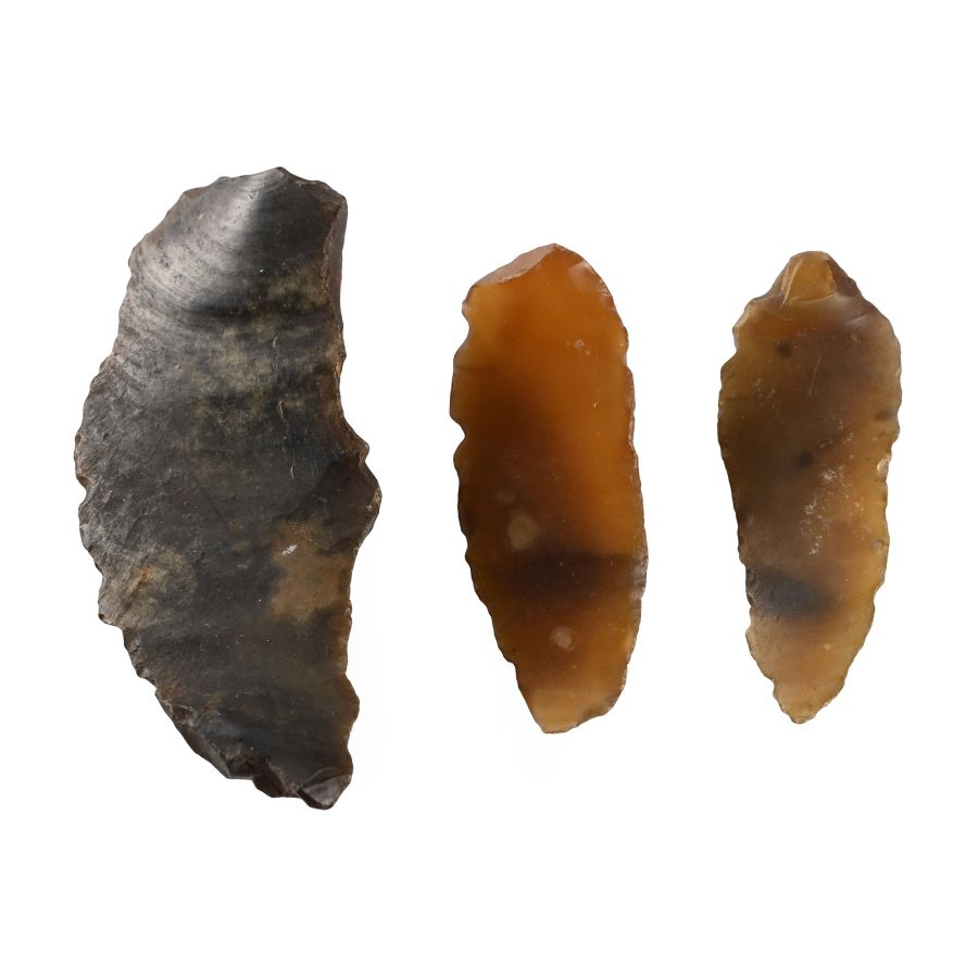 Stone Age Flint Single-Faced Knife Group