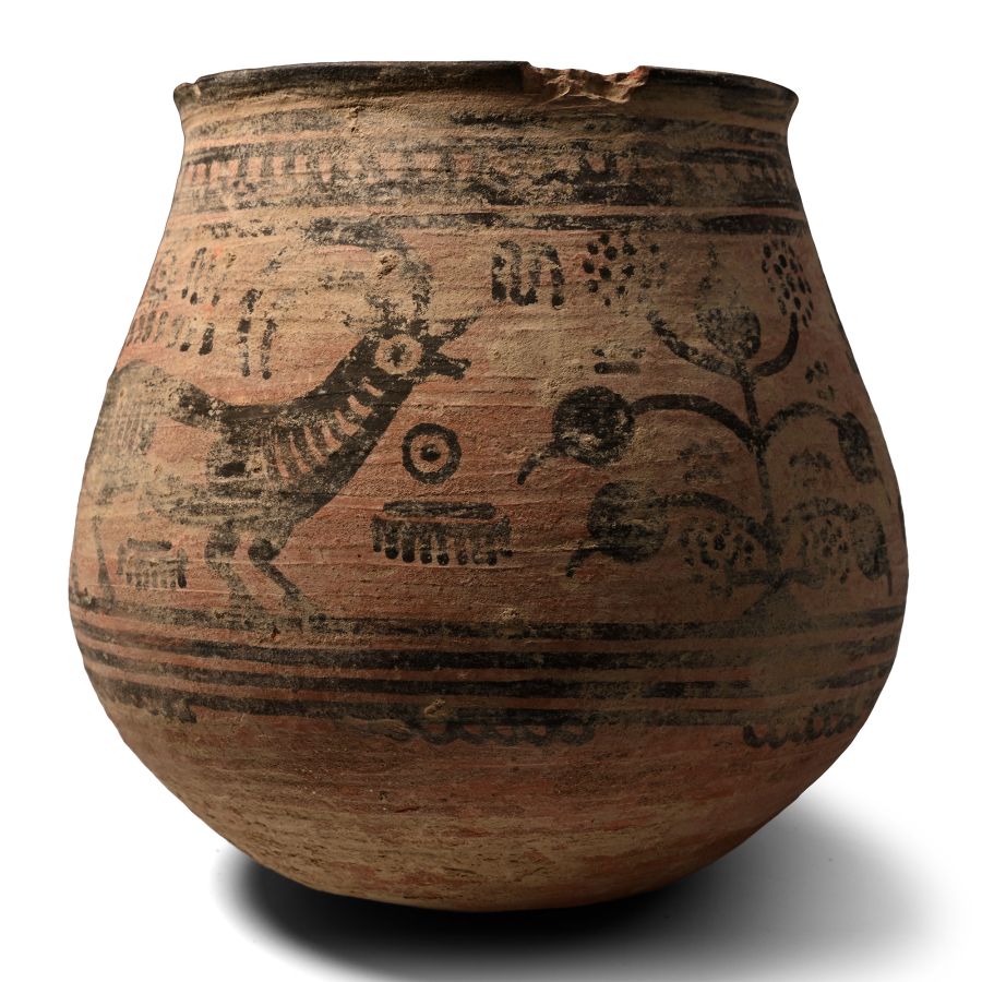 Large Indus Valley Terracotta Vessel with Animals