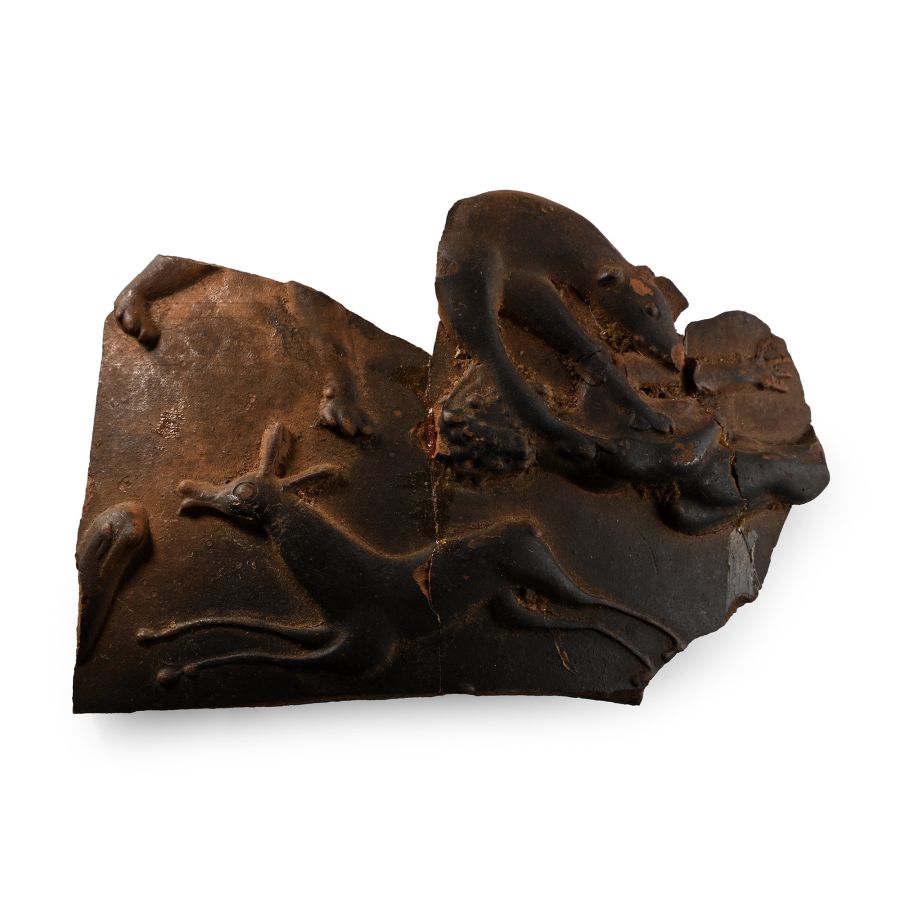 Roman Pottery Sherd with Hunting Dog Scene