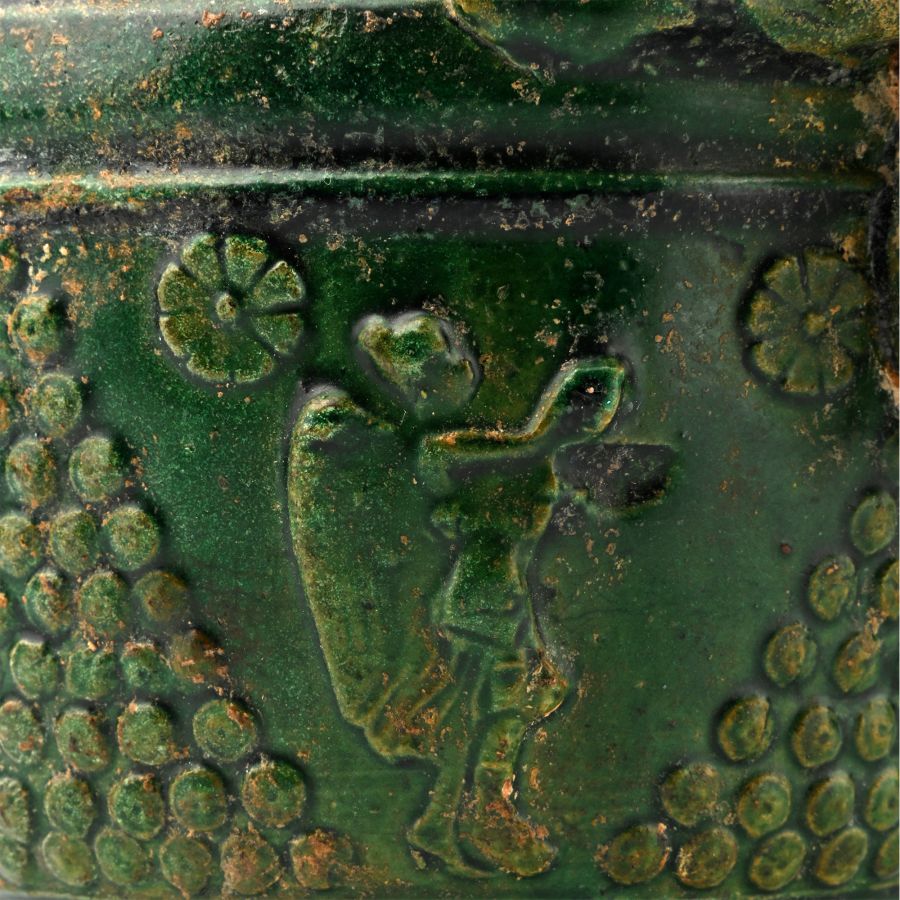 Roman Green Glazed Terracotta Cup with Signature