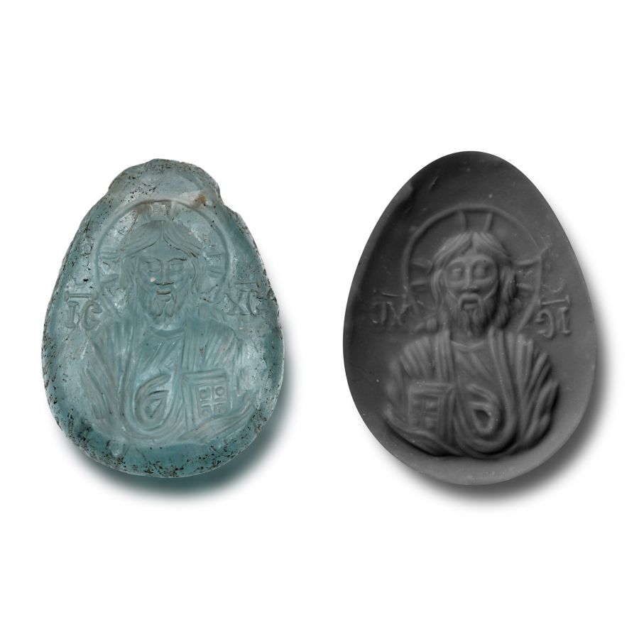 Byzantine Engraved Stone Pendant Bead