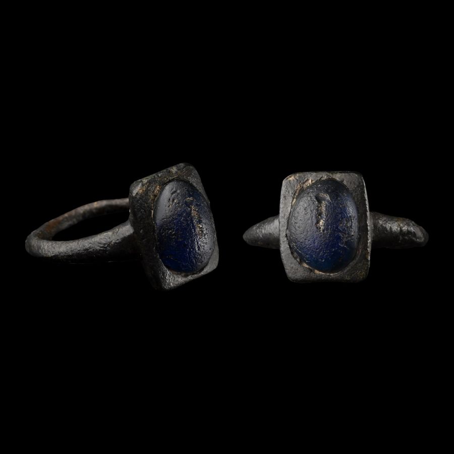 Medieval Bronze Ring with Cabochon