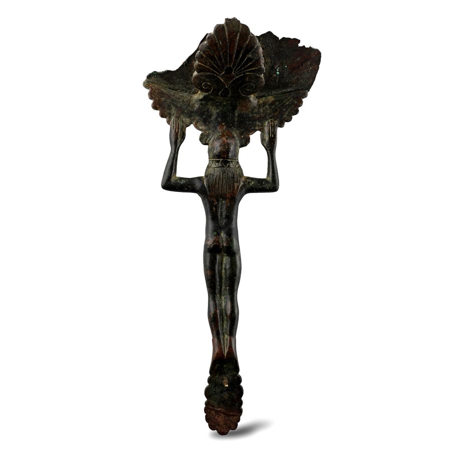 Archaic Greek Bronze Kouros Handle
