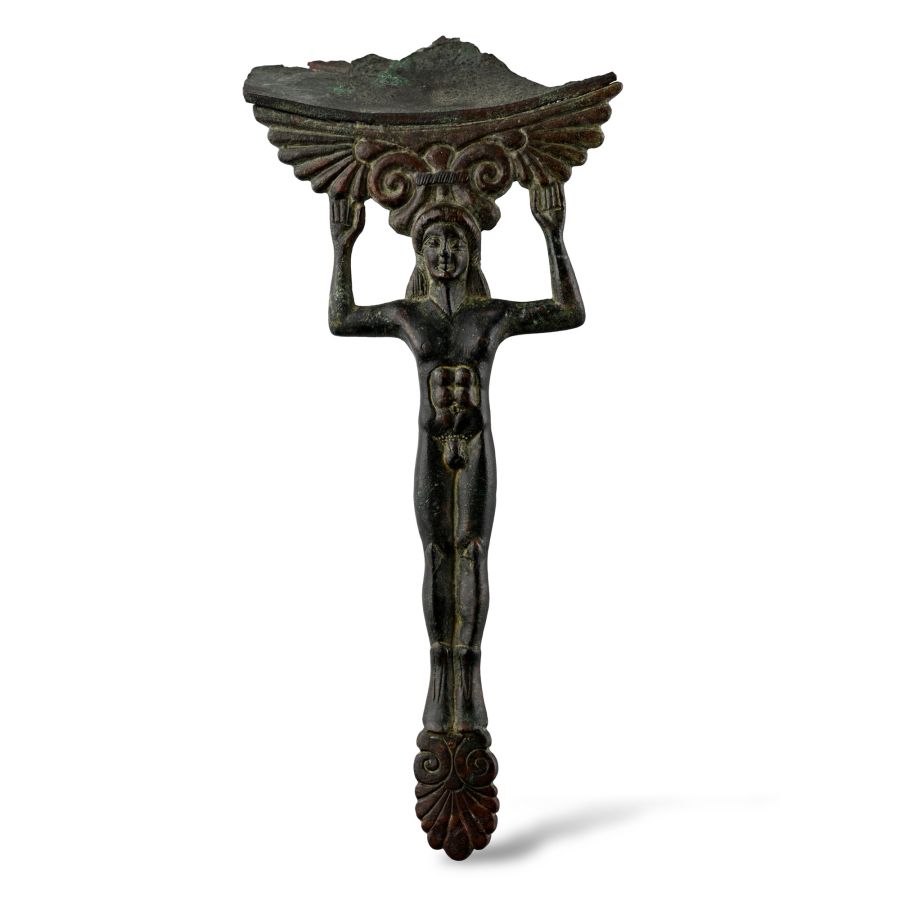Archaic Greek Bronze Kouros Handle