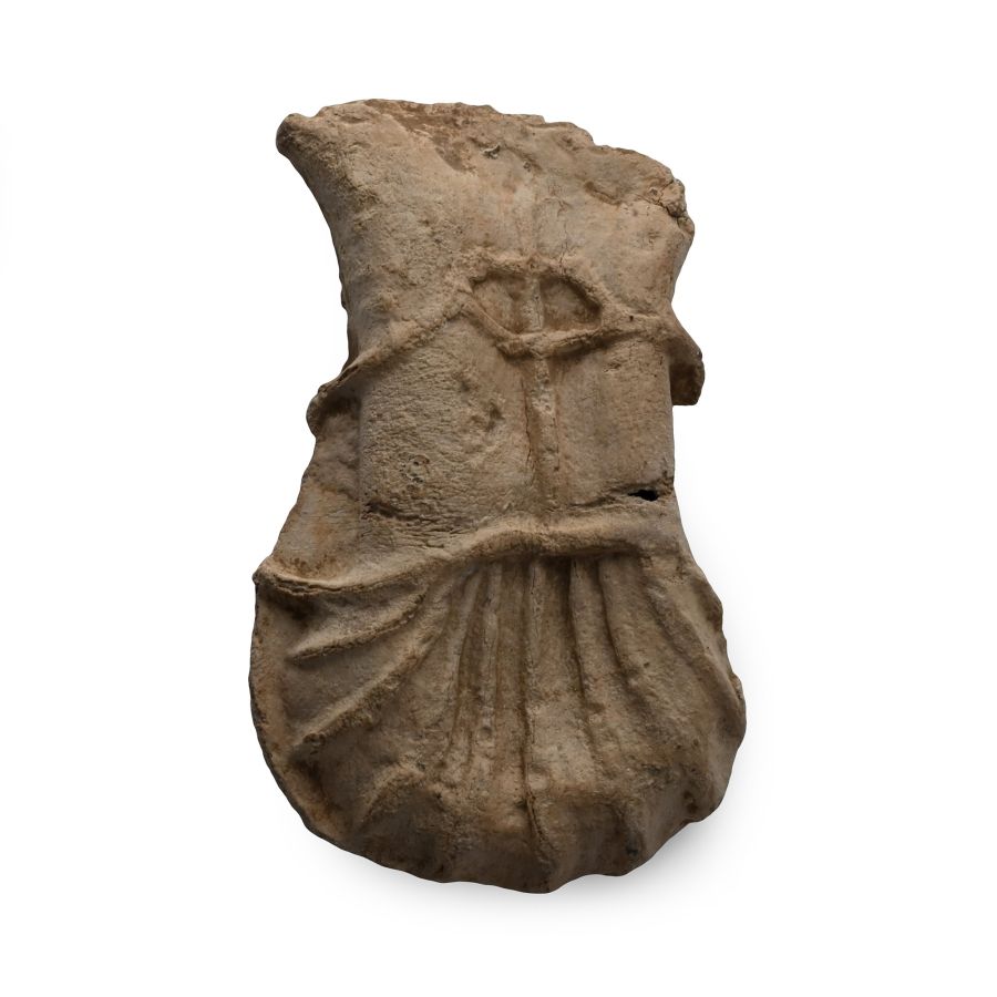 Medieval Lead Pilgrim's Holy Water Ampulla with Scallop and Shield
