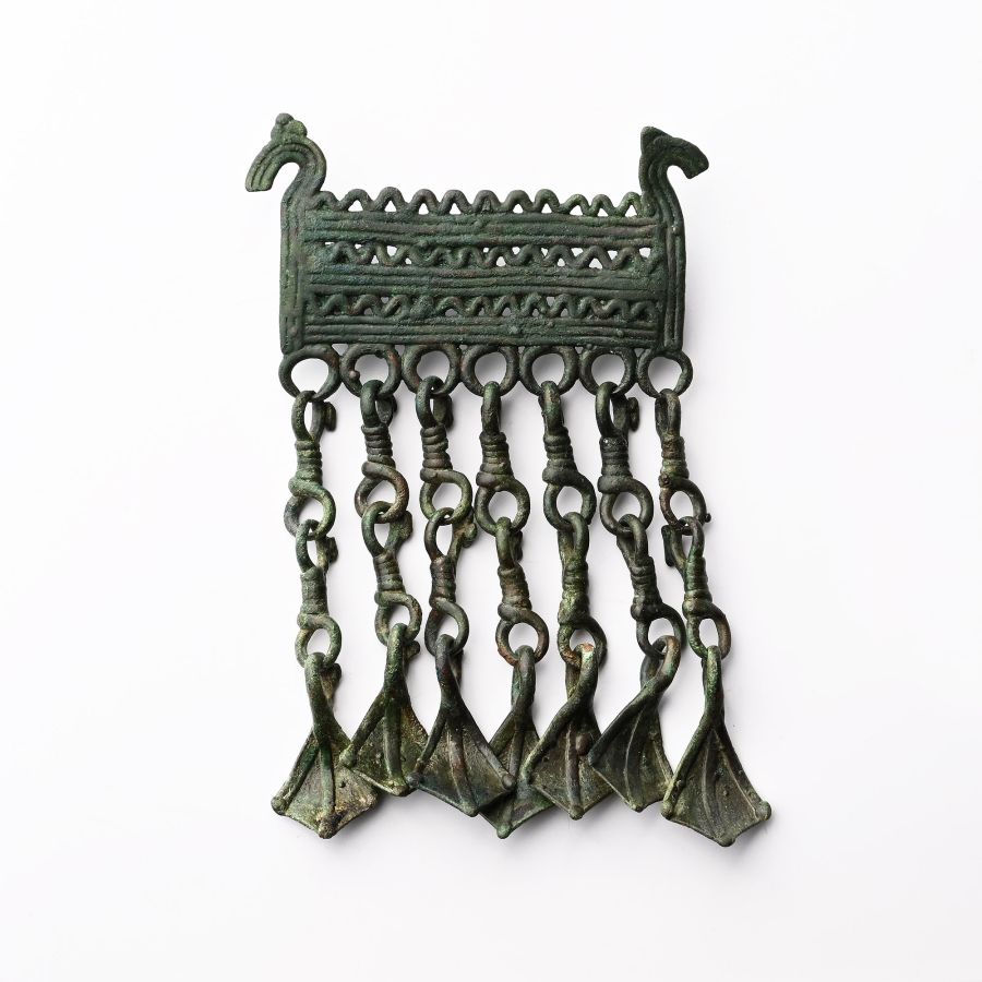 Viking Age Bronze Pendant with Foot Dangles