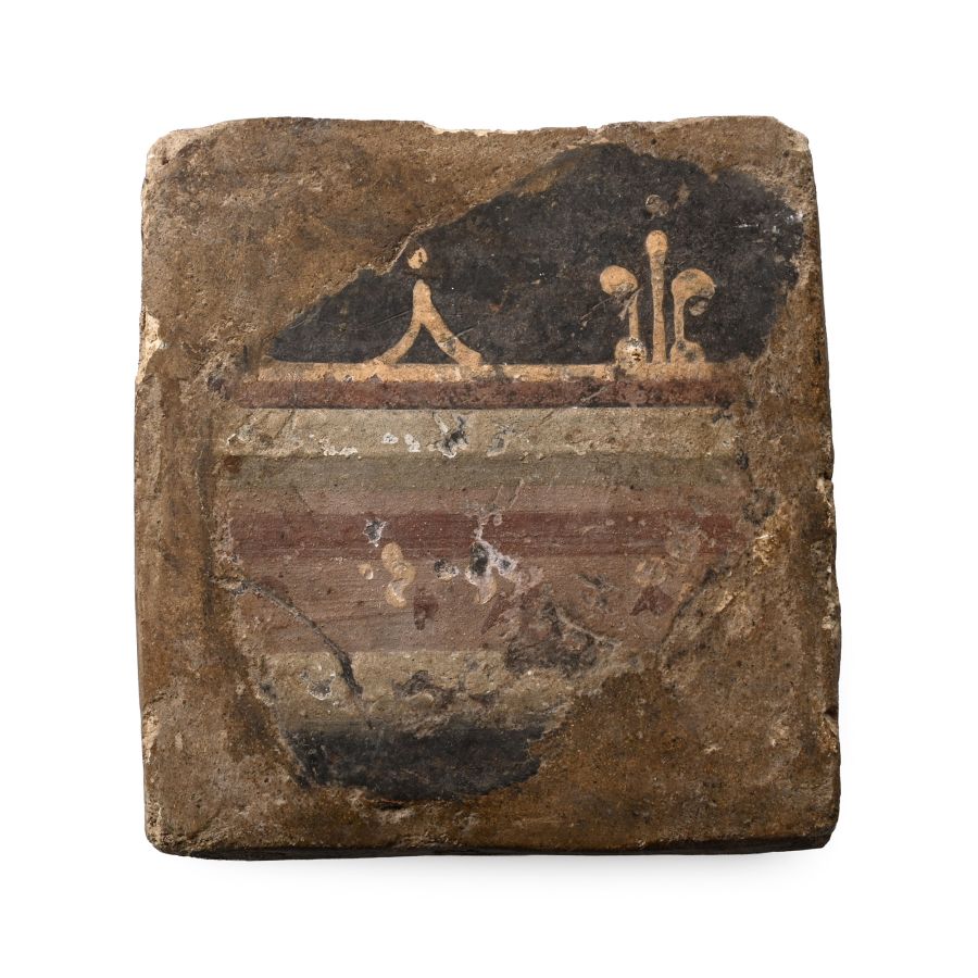 Roman Fresco Wall Plaster Fragment