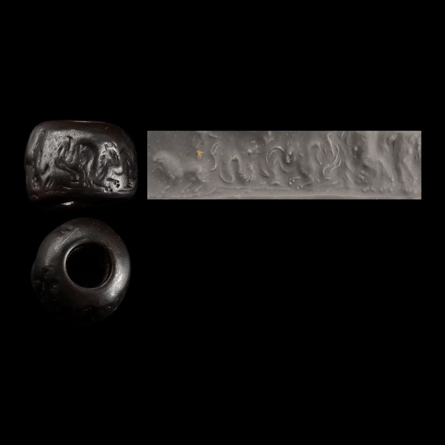 Gnostic Haematite Carved Bead