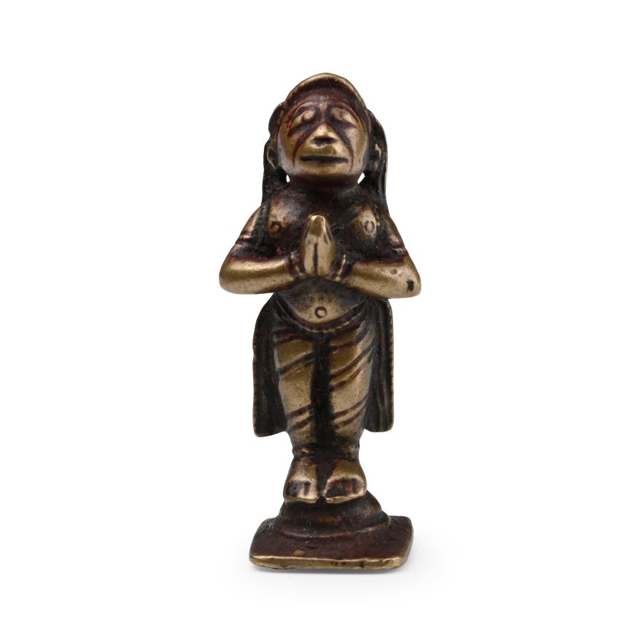 Copper-alloy Preying Hanuman Figure