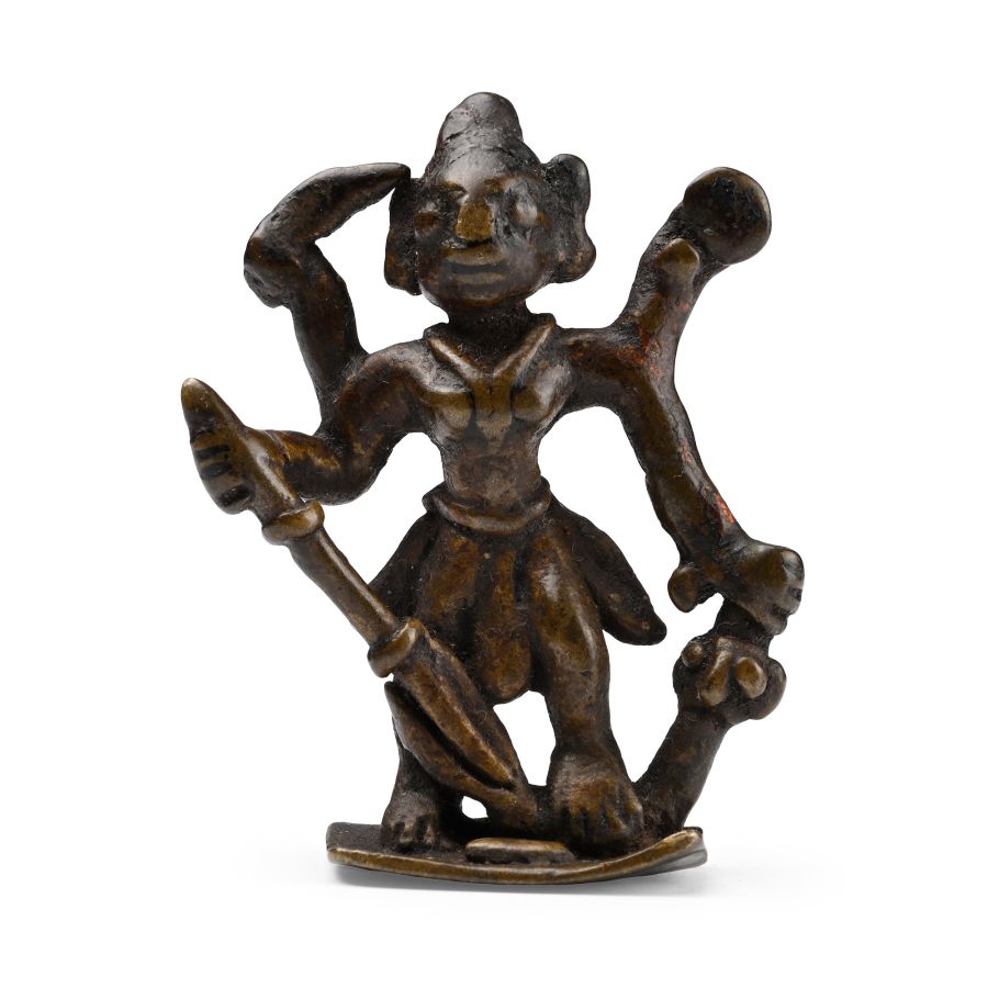 Copper-alloy Durga with Sceptre and Club