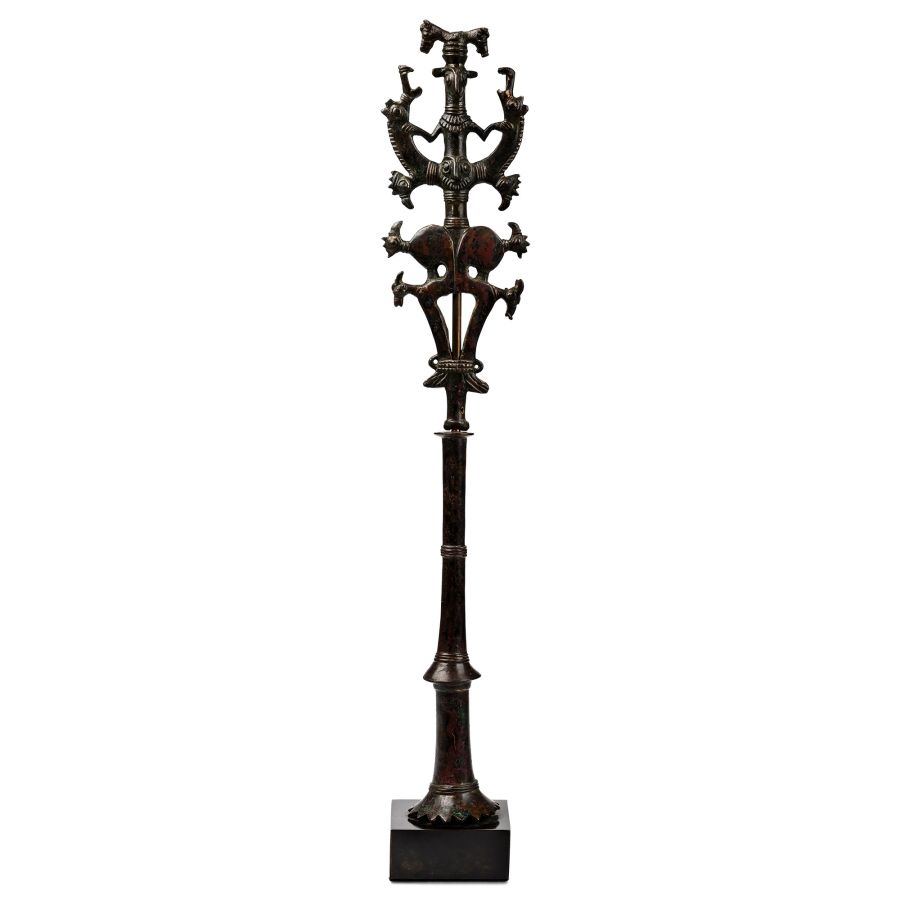 Large Luristan Bronze Finial with Master of Animals