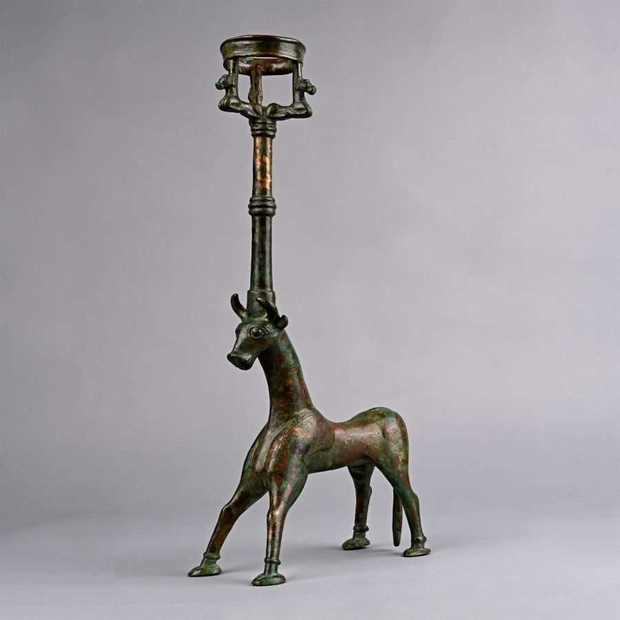 Large Mesopotamian Bronze Torch Bearer