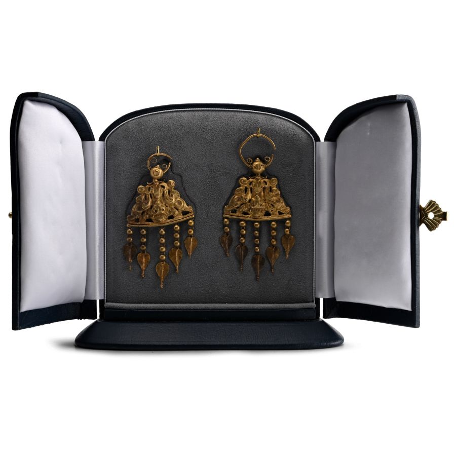 Kashmir Gold Earring Pair