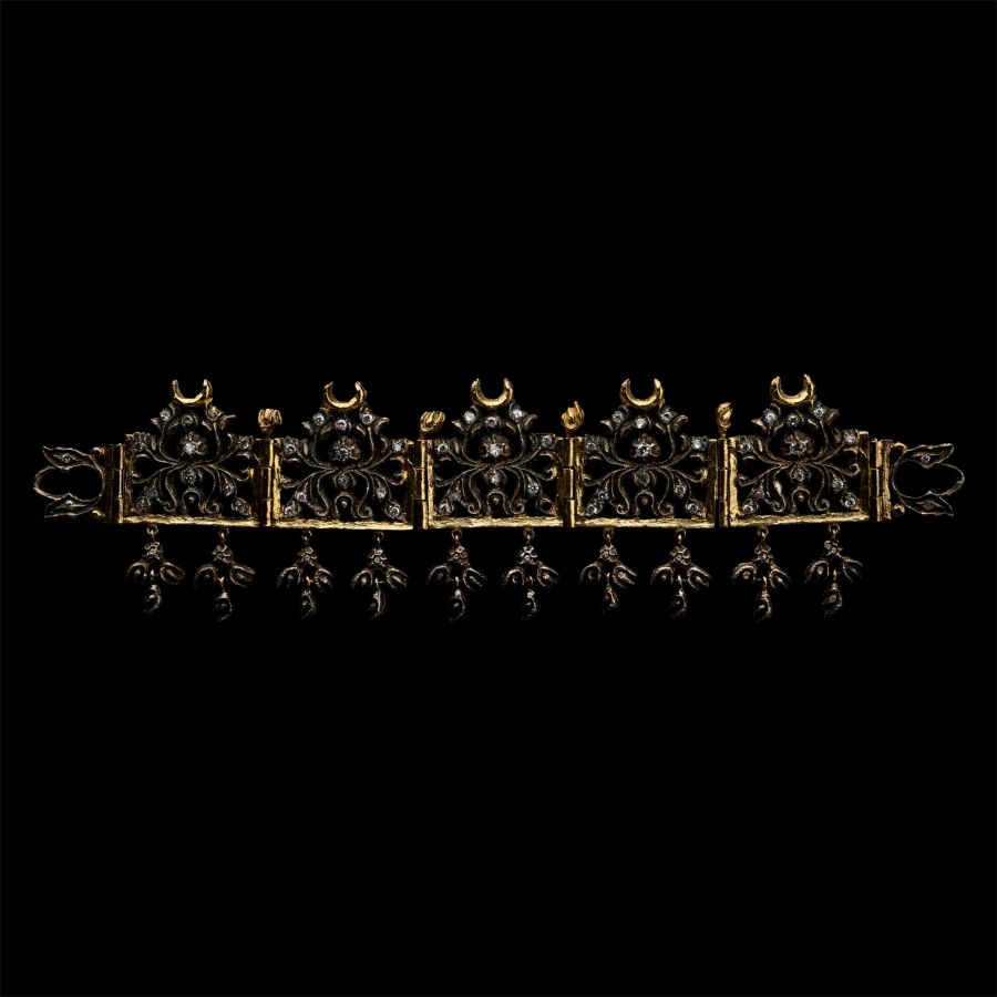 Silver-Gilt Tiara with Diamonds