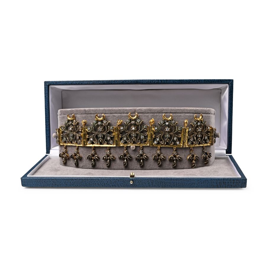 Silver-Gilt Tiara with Diamonds
