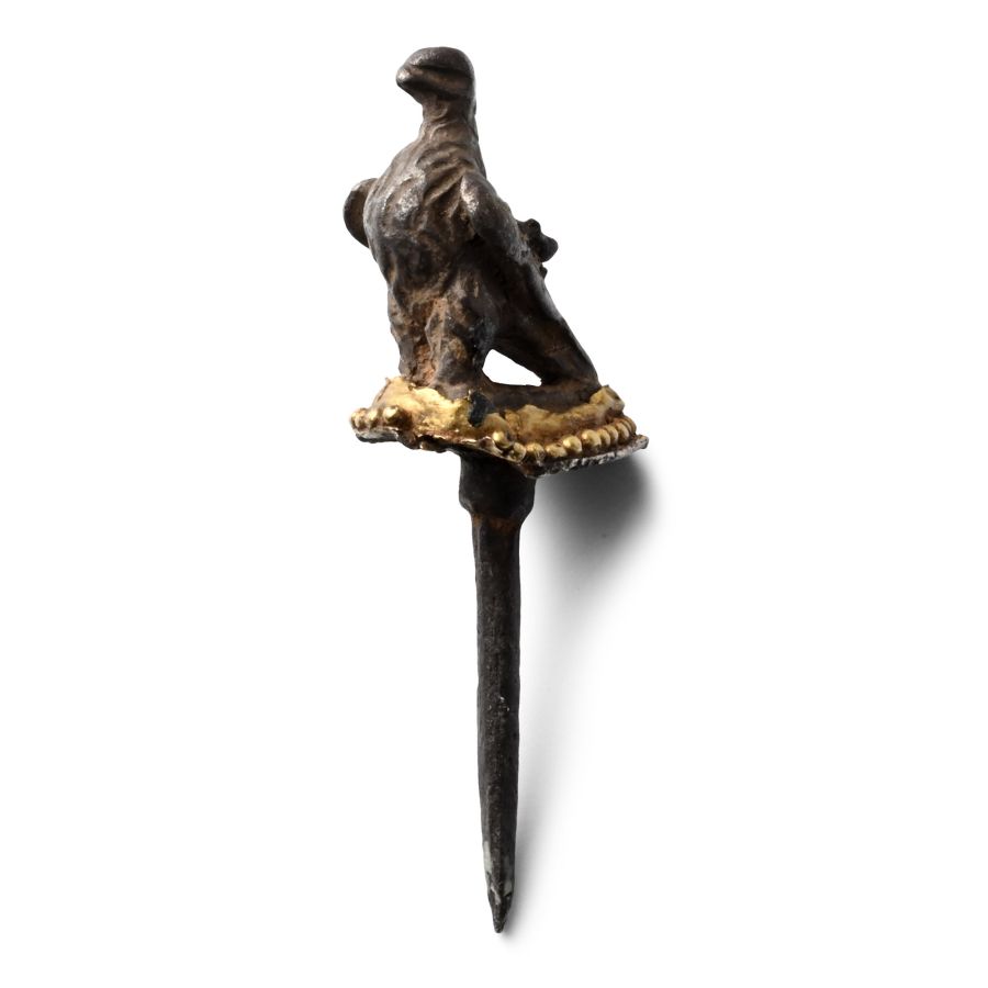 Roman Silver and Gold Pin with Eagle of Zeus