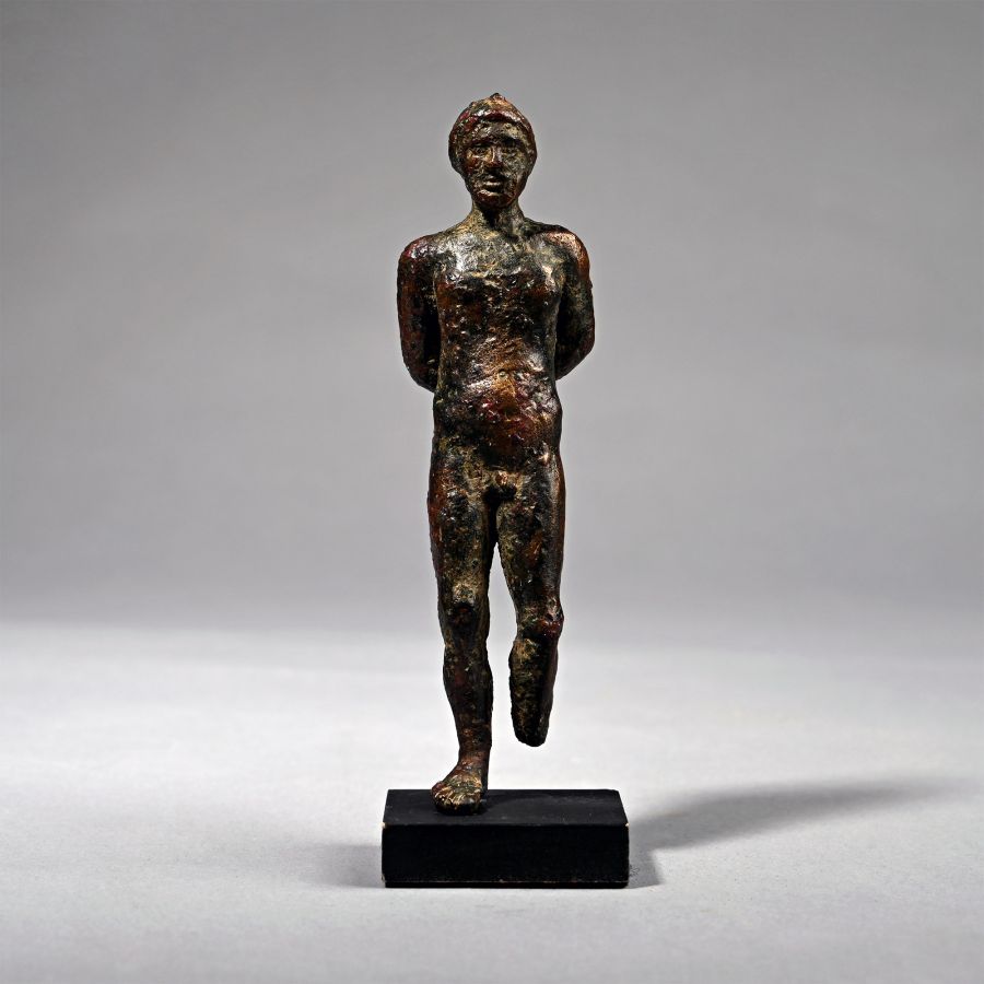 Hellenistic Bronze Figure of a Bound Captive