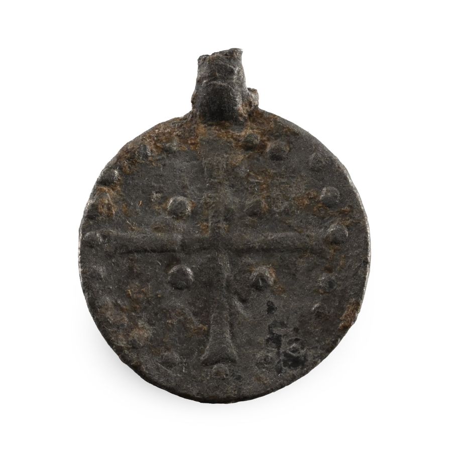 Byzantine Lead Pendant with Virgin and Child