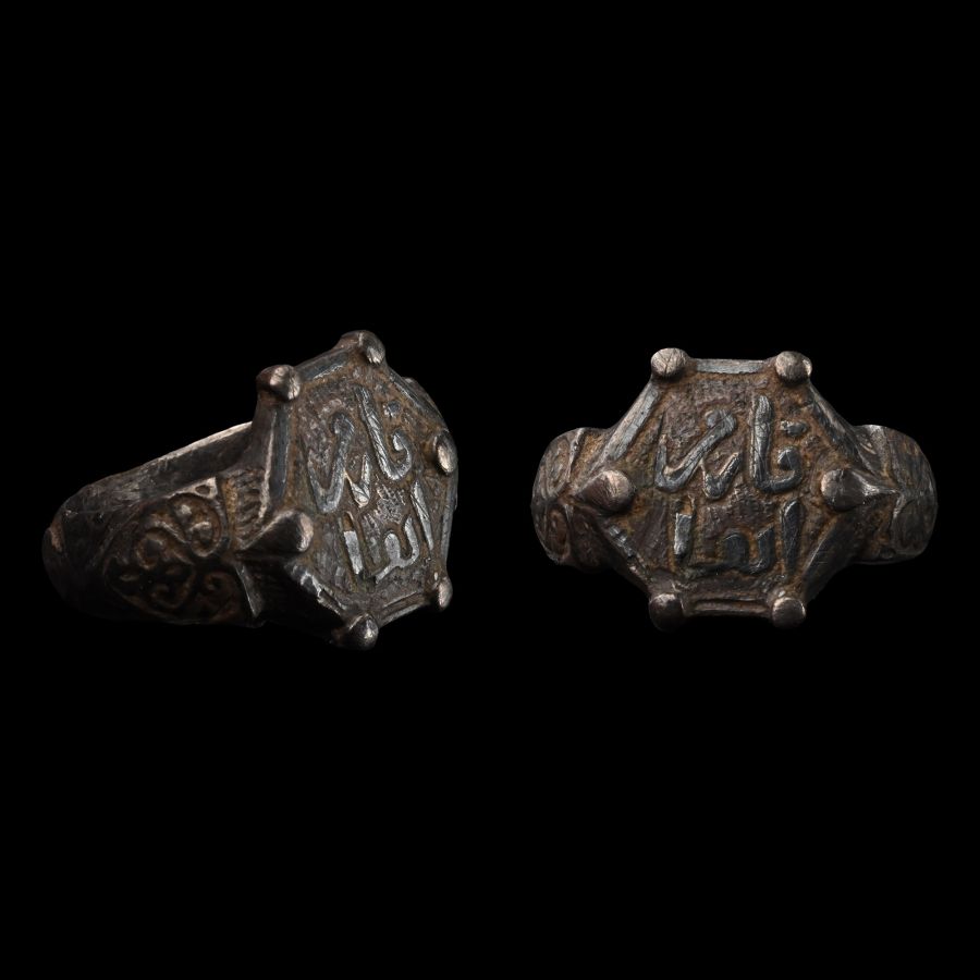 Western Asiatic Silver Ring with Niello