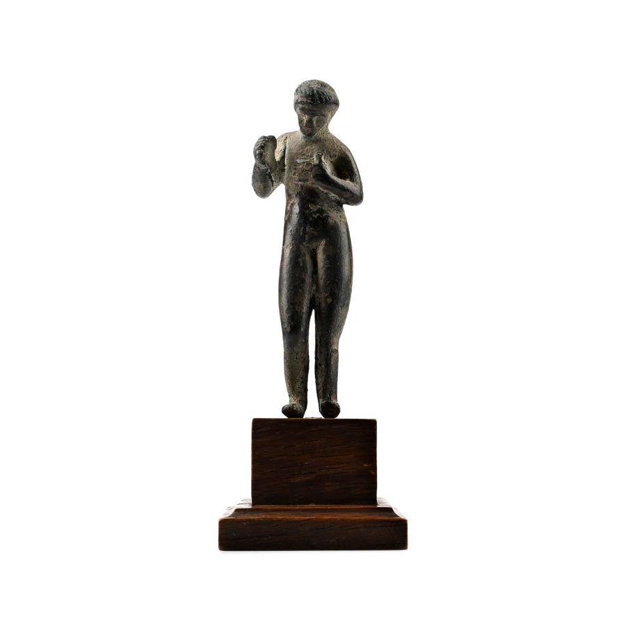 Roman Bronze Figure of a Bathing Young Girl